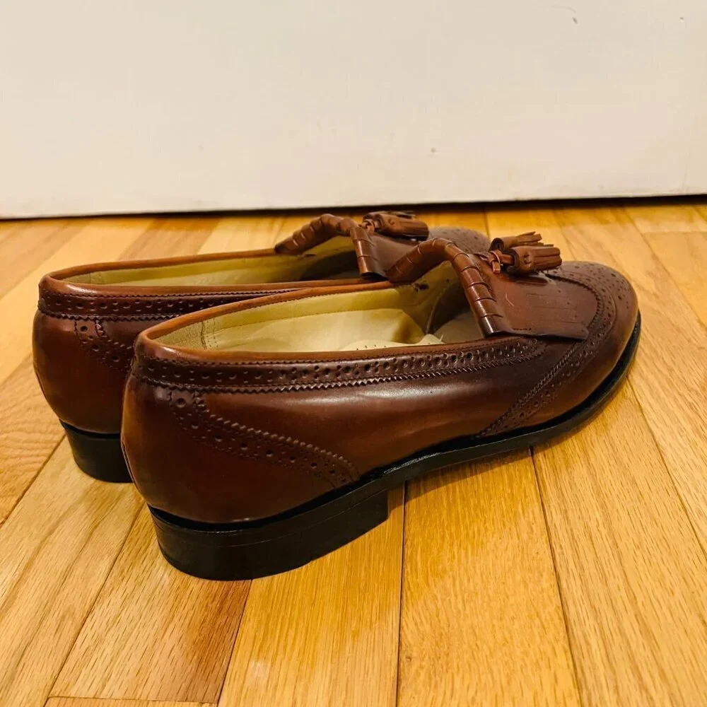NEW Bostonian Classics Men's Shoes 9.5 Tassel Loafers Kiltie Burgundy Slip On